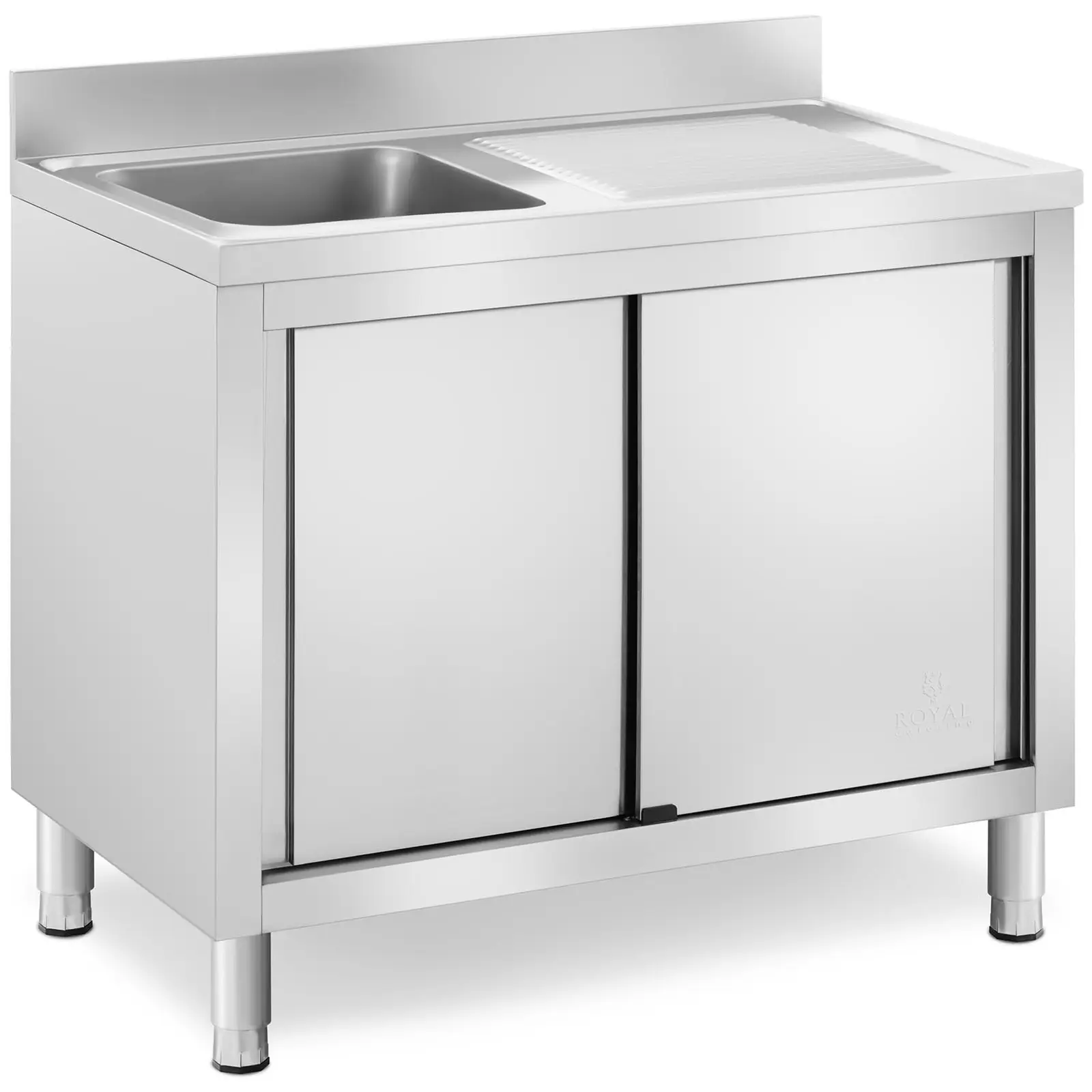 Wastafel kast - 1 Basin - Royal Catering - roestvrij staal - 400 x 400 x 240 mm