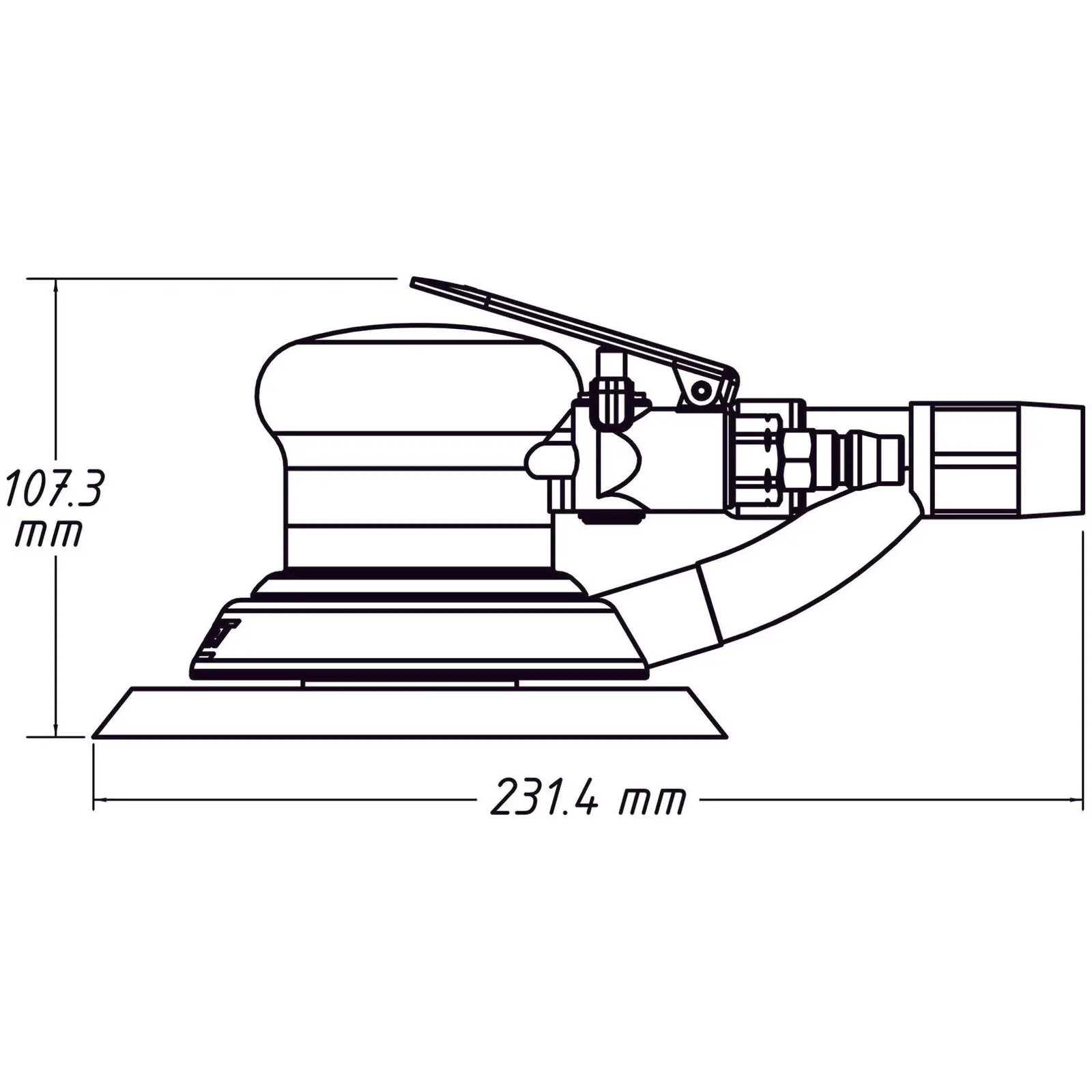 Excentrische schuurmachine - 375 W - Ø 150 mm - traploos regelbaar tot 12.000 rpm