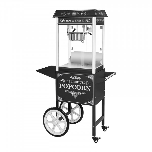 Popcornmaschine mit Wagen – schwarz - 1536 - 1